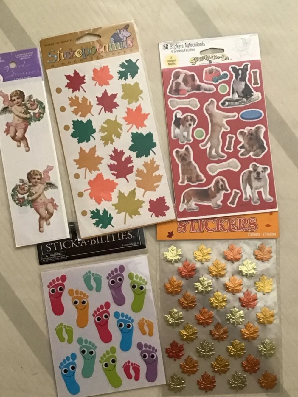 Assorted Fall Leaf & Novelty Stickers Pack